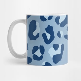 Leopard Print in Blues, Pastel Blues and Navy Blue Mug